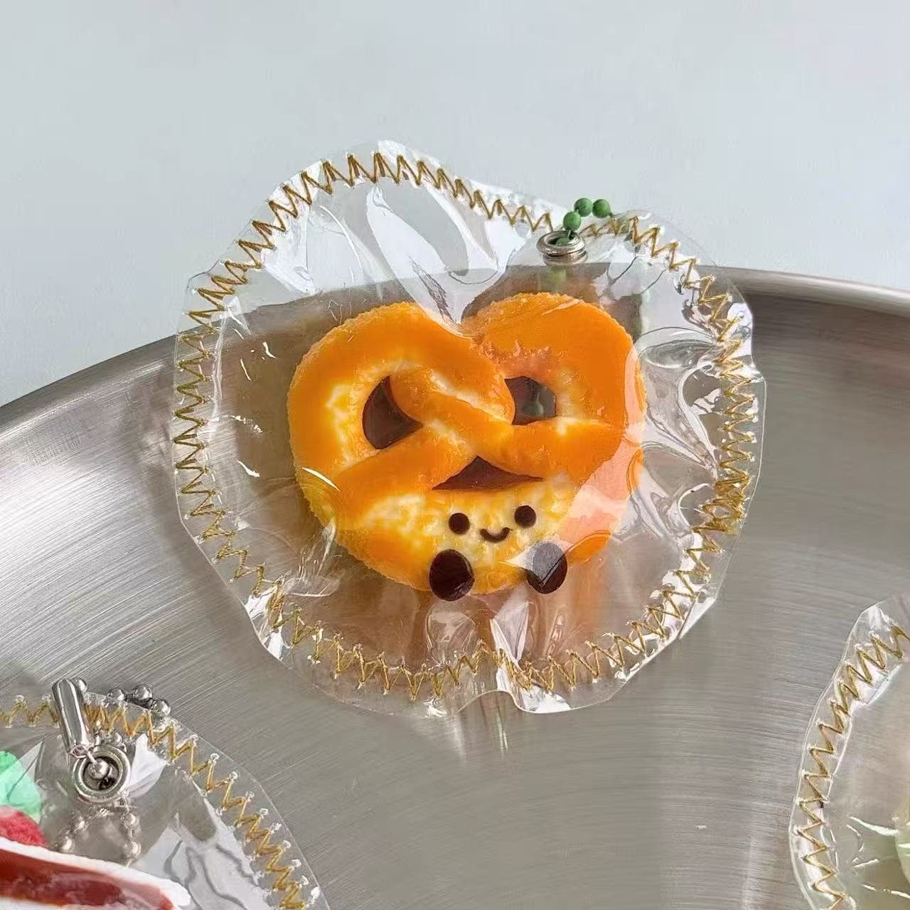 Kawaii Pretzel Squishy Keychain Cute Food Stress Relief Toy